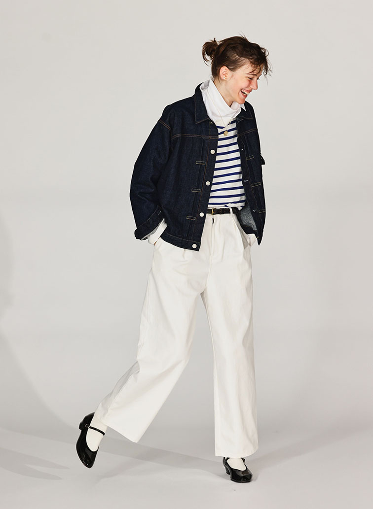 ONE  FOWARD PLEATS CHINO TROUSERS 詳細画像 White 9