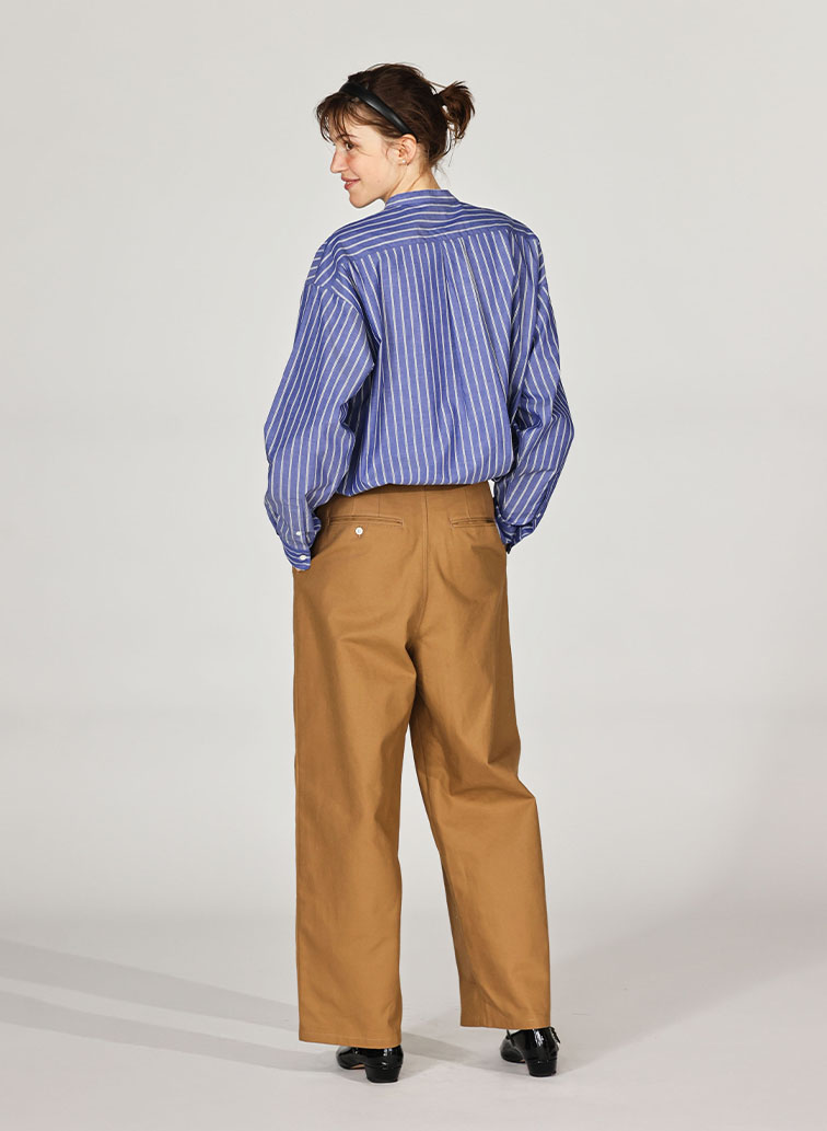 ONE  FOWARD PLEATS CHINO TROUSERS 詳細画像 Camel 4