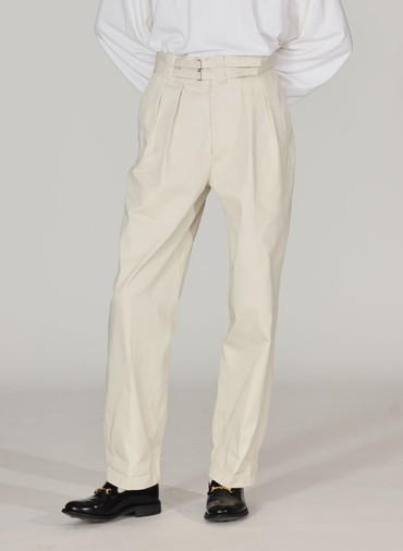 【NEW】DOUBLE BELTED GURKHA TROUSERS [UNISEX] 詳細画像 Ivory 1