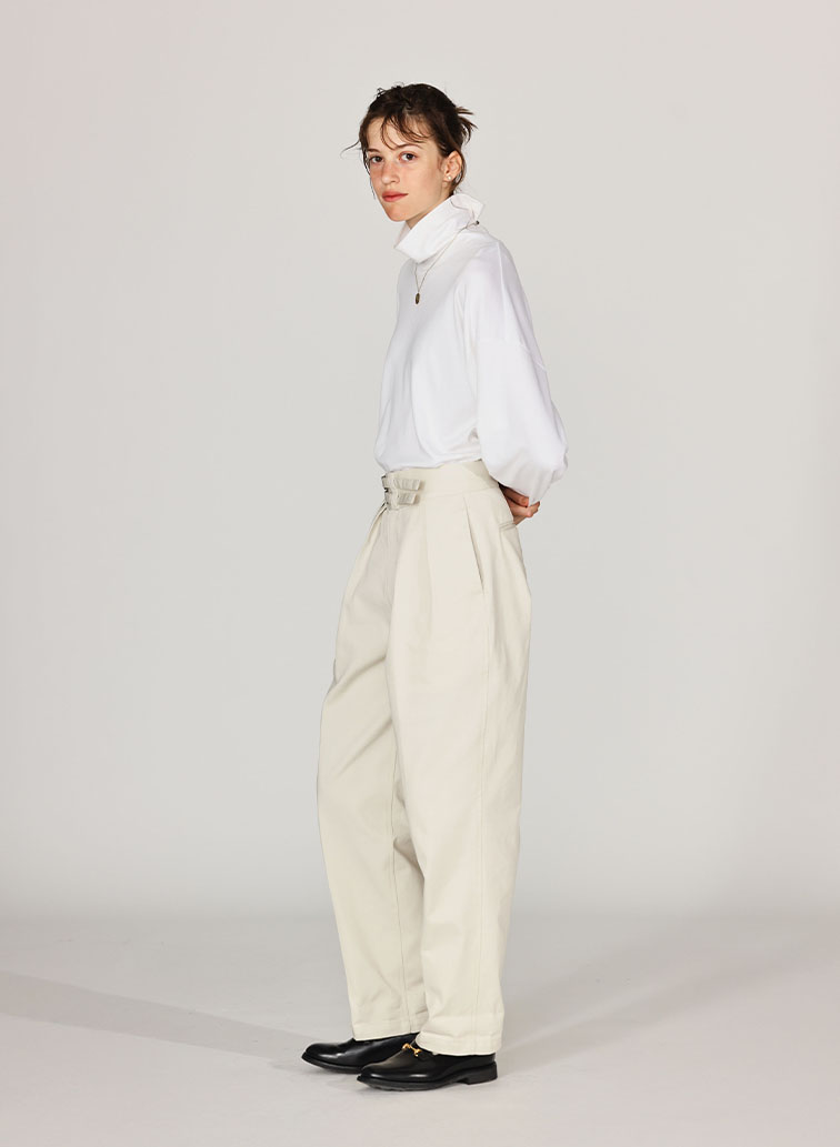 【NEW】DOUBLE BELTED GURKHA TROUSERS [UNISEX] 詳細画像 Ivory 4
