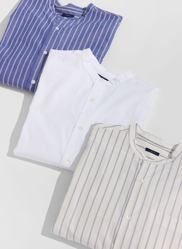 BAND COLLAR SHIRTS [UNISEX] 詳細画像 Blue 7