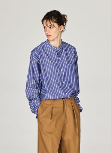 BAND COLLAR SHIRTS [UNISEX] 詳細画像 Blue 1