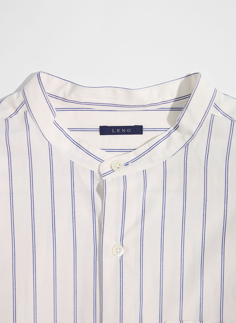BAND COLLAR SHIRTS [UNISEX] 詳細画像 Blue 3