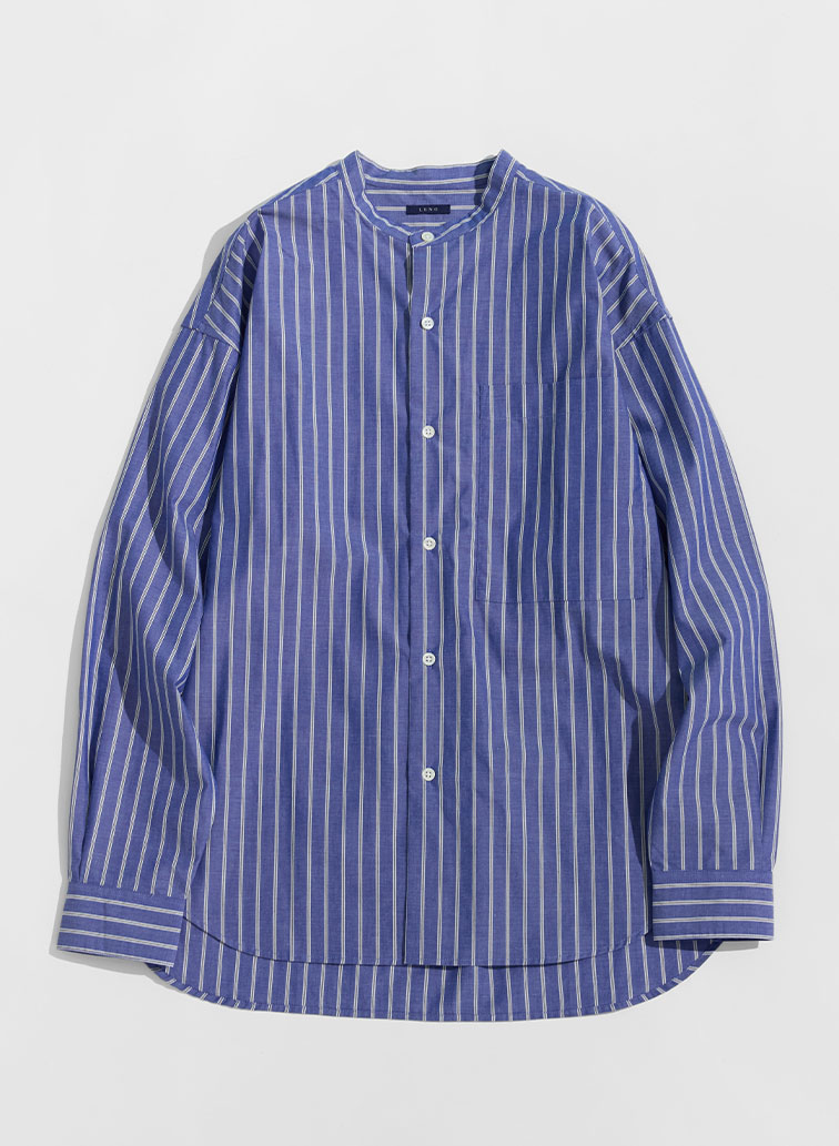 BAND COLLAR SHIRTS [UNISEX] 詳細画像 Blue 6