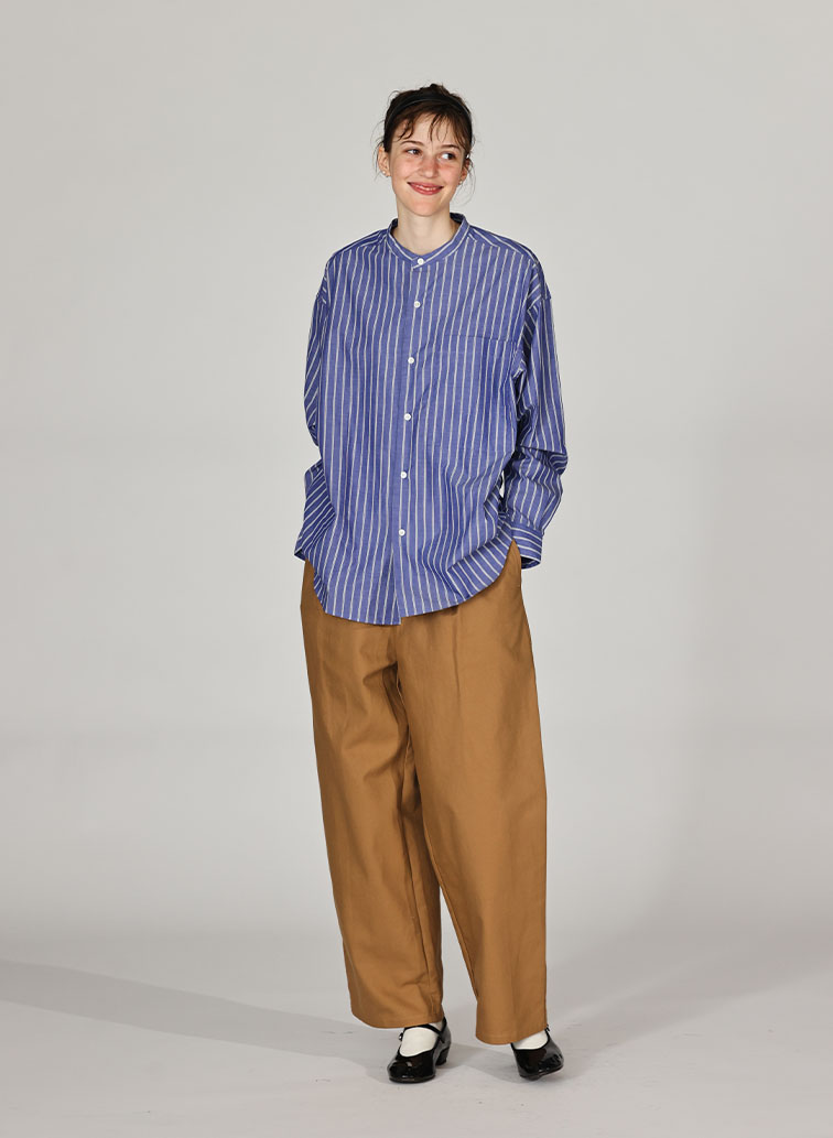 BAND COLLAR SHIRTS [UNISEX] 詳細画像 Blue 2