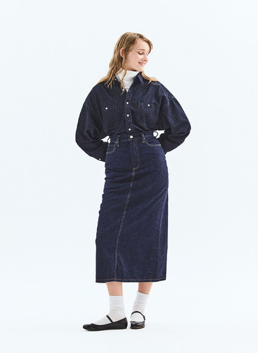 DENIM SKIRT 詳細画像 Indigo 3