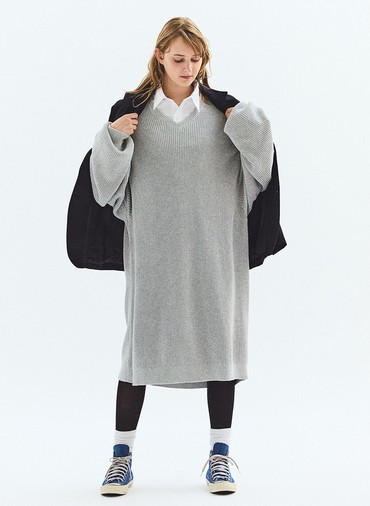 V NECK ONEPIECE 詳細画像 Light Gray 6