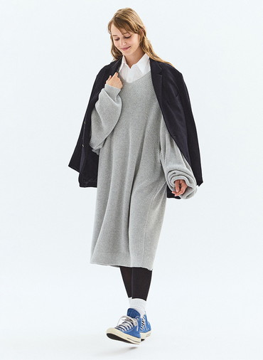 V NECK ONEPIECE 詳細画像 Light Gray 7