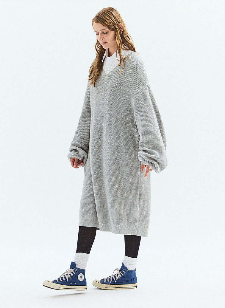 V NECK ONEPIECE 詳細画像 Light Gray 4