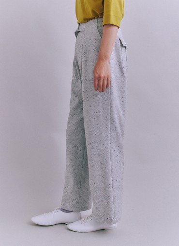 【ウォッシャブル】Nep Tweed ベルトベイカーパンツ 詳細画像 Gray 1