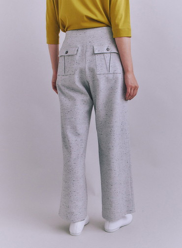 【ウォッシャブル】Nep Tweed ベルトベイカーパンツ 詳細画像 Gray 2