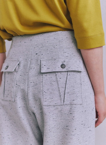 【ウォッシャブル】Nep Tweed ベルトベイカーパンツ 詳細画像 Gray 4