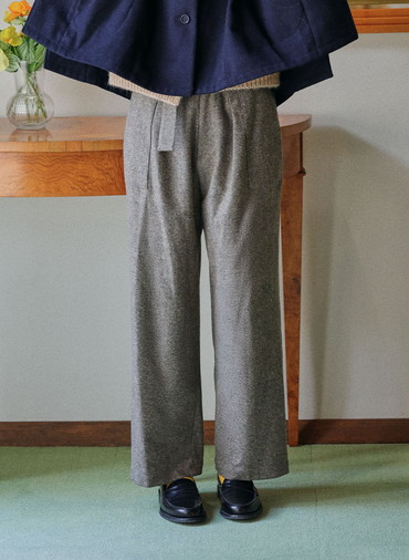 【ウォッシャブル】Nep Tweed ベルトベイカーパンツ