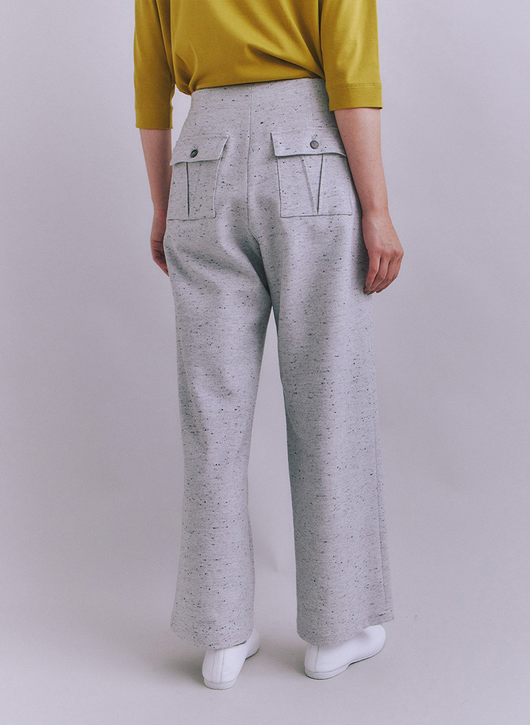 【ウォッシャブル】Nep Tweed ベルトベイカーパンツ 詳細画像 Gray 2