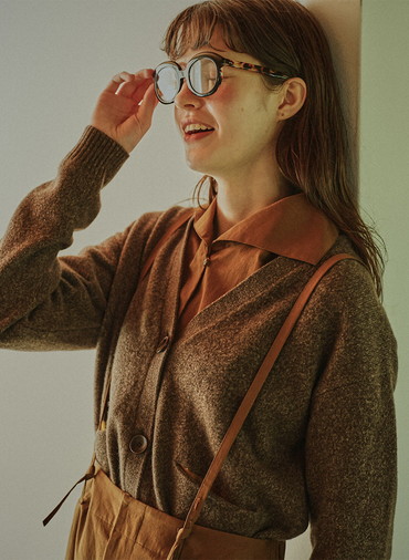 Colorful Melange 配色ポケットニットカーディガン