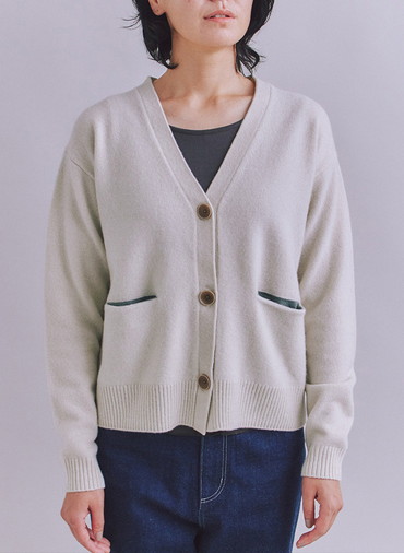 Colorful Melange 配色ポケットニットカーディガン