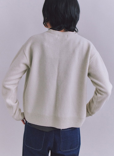 Colorful Melange 配色ポケットニットカーディガン 詳細画像 Beige 2