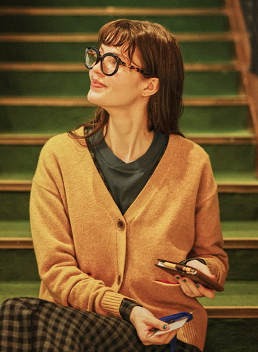 Colorful Melange 配色ポケットニットカーディガン