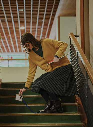 Colorful Melange 配色ポケットニットカーディガン 詳細画像 Yellow 10