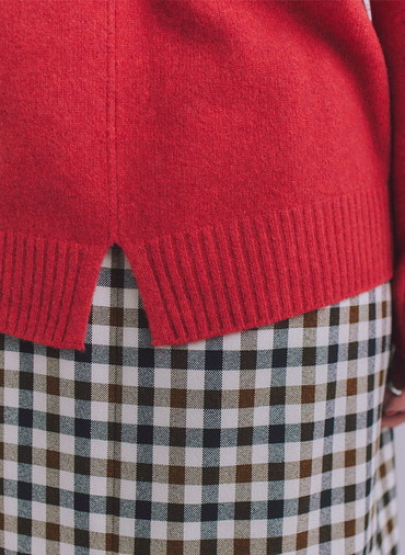 Australia Lamb サドルショルダースリットニット 詳細画像 Red 3