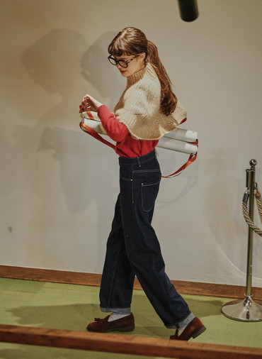 Australia Lamb サドルショルダースリットニット 詳細画像 Red 4