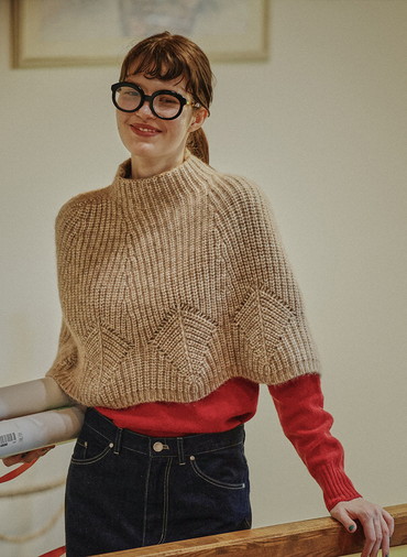 Australia Lamb サドルショルダースリットニット 詳細画像 Red 6