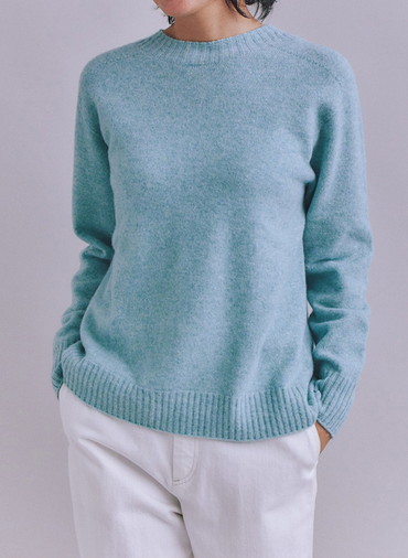 Australia Lamb サドルショルダースリットニット