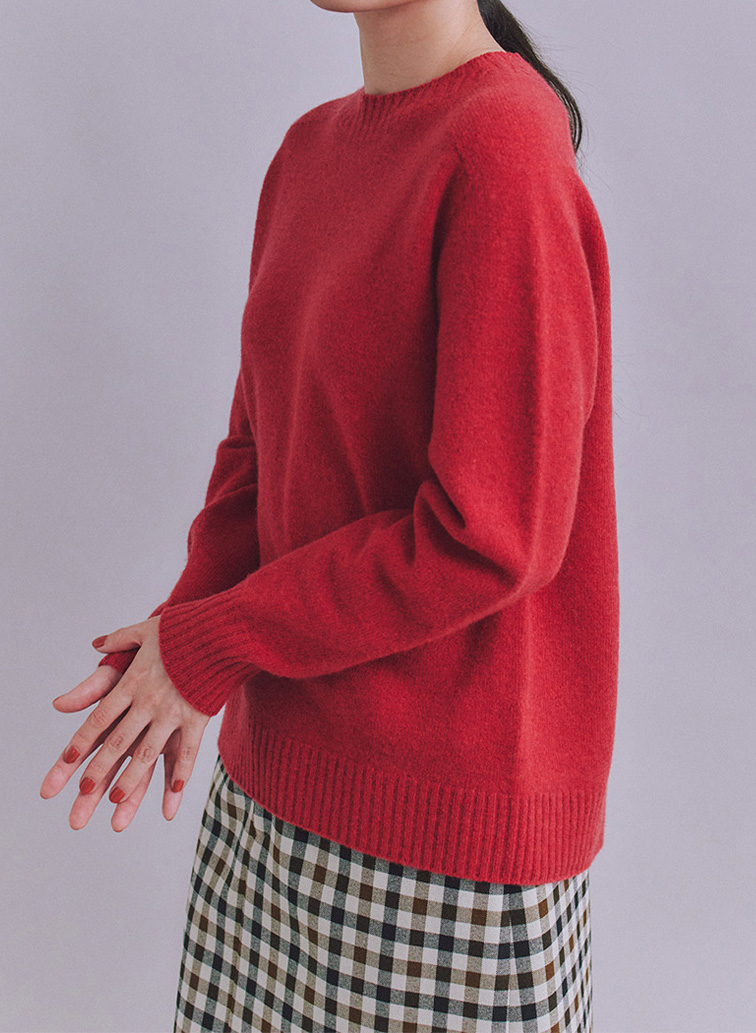 Australia Lamb サドルショルダースリットニット 詳細画像 Red 1