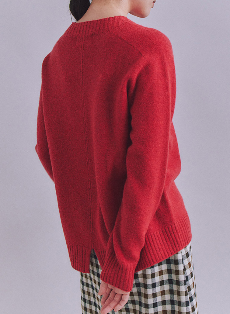 Australia Lamb サドルショルダースリットニット 詳細画像 Red 2