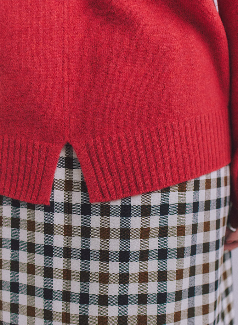 Australia Lamb サドルショルダースリットニット 詳細画像 Red 3