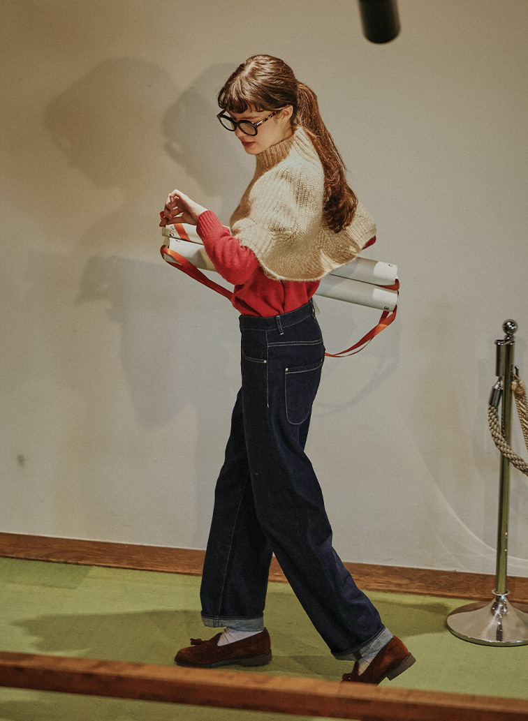 Australia Lamb サドルショルダースリットニット 詳細画像 Red 4