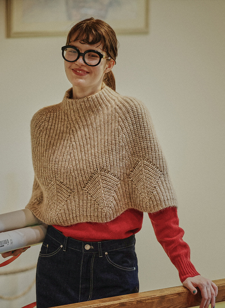 Australia Lamb サドルショルダースリットニット 詳細画像 Red 6