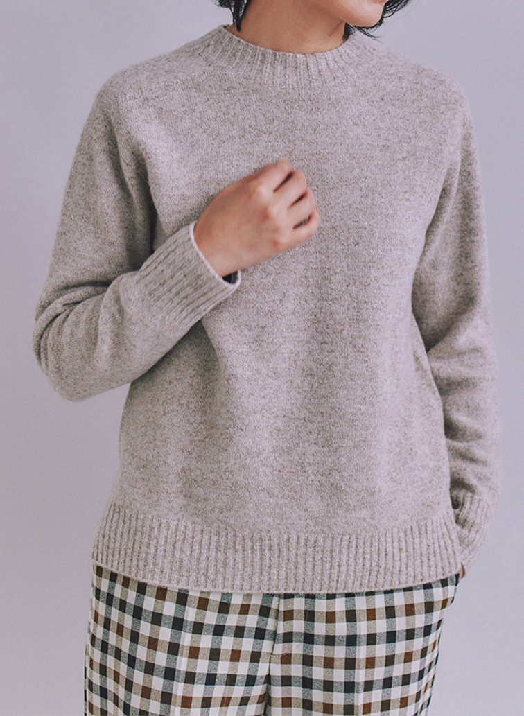 Australia Lamb サドルショルダースリットニット 詳細画像 Beige 1