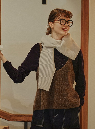 Colorful Melange 2wayペプラムキャミニット 詳細画像 Brown 2