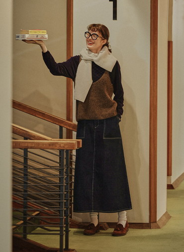 Colorful Melange 2wayペプラムキャミニット 詳細画像 Brown 3