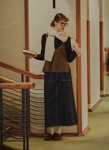 Colorful Melange 2wayペプラムキャミニット 詳細画像 Brown 6