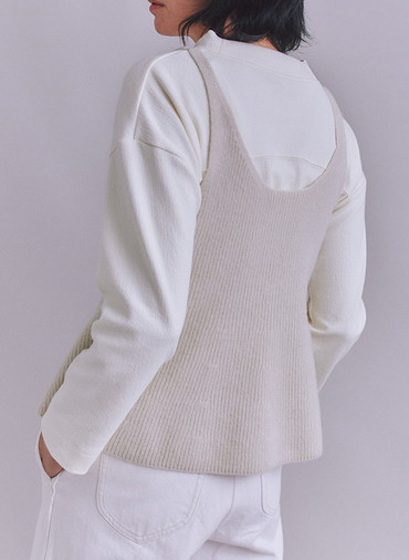 Colorful Melange 2wayペプラムキャミニット 詳細画像 Beige 2