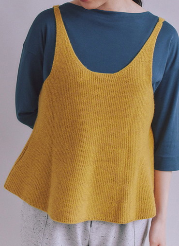 Colorful Melange 2wayペプラムキャミニット