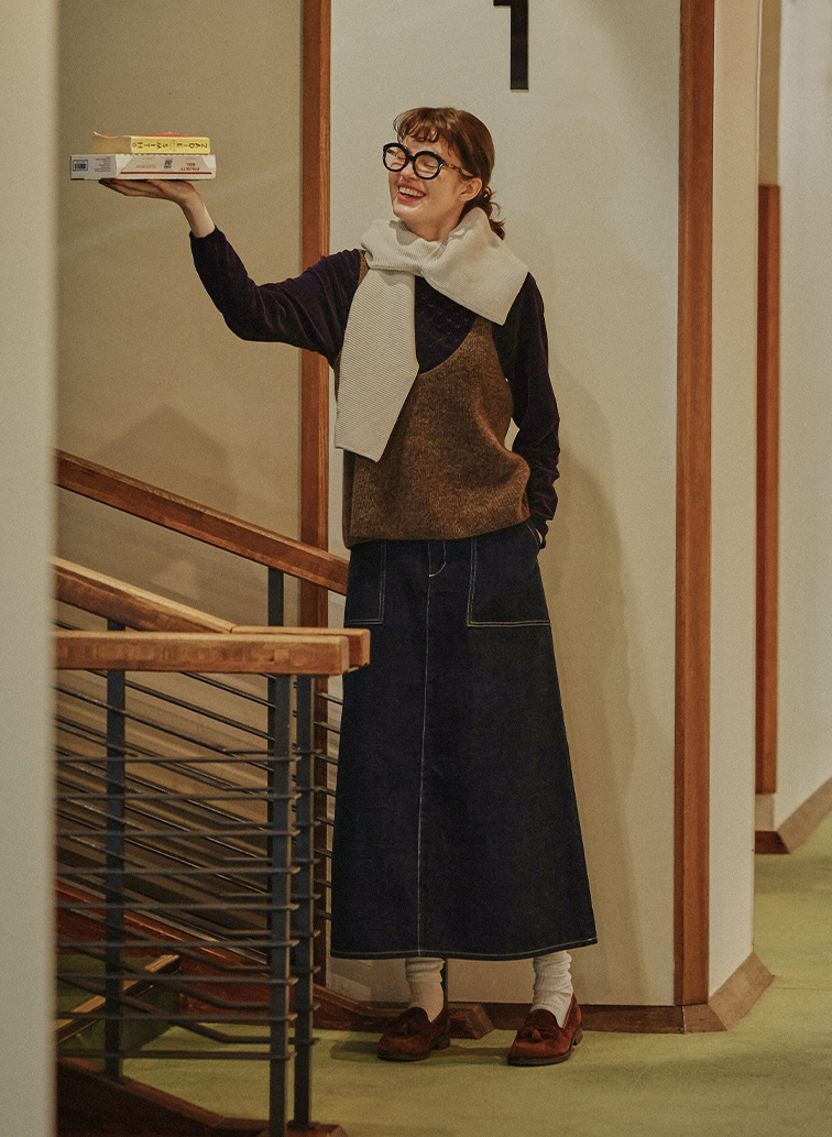 Colorful Melange 2wayペプラムキャミニット 詳細画像 Brown 3