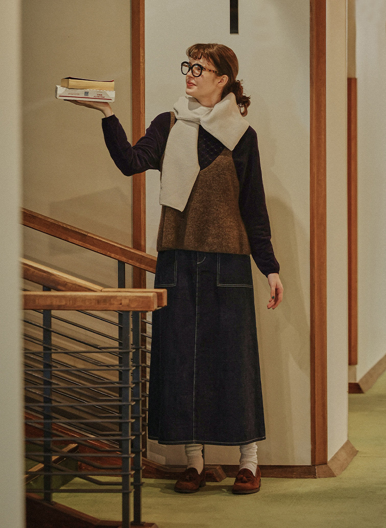 Colorful Melange 2wayペプラムキャミニット 詳細画像 Brown 5