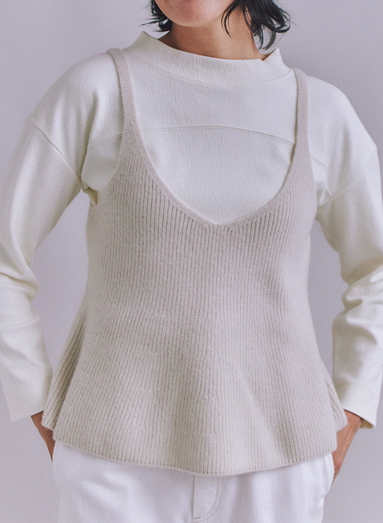 Colorful Melange 2wayペプラムキャミニット 詳細画像 Beige 1