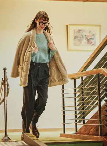 Eco Fur ショールカラーコート 詳細画像 Beige 4