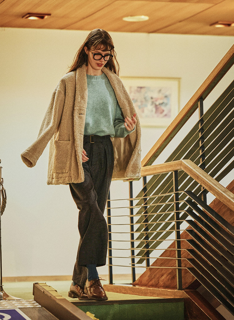 Eco Fur ショールカラーコート 詳細画像 Beige 5