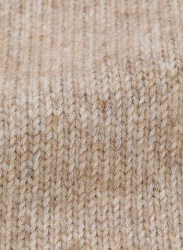 Cotton Alpaca 木の葉柄ニットケープ 詳細画像 Beige 2