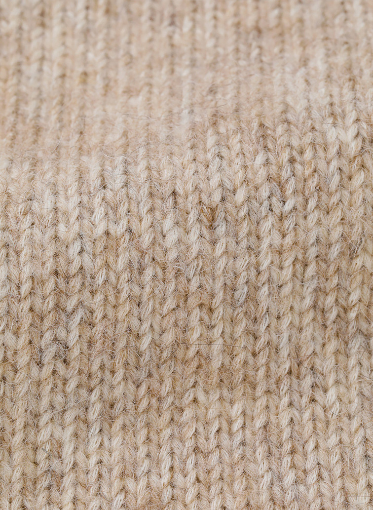 Cotton Alpaca 木の葉柄ニットケープ 詳細画像 Beige 2