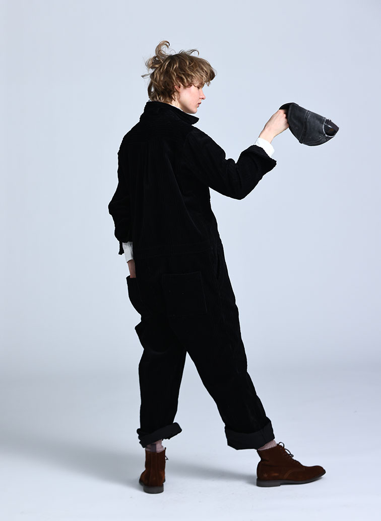 Boiler Suit Washed Corduroy 詳細画像 Black 2
