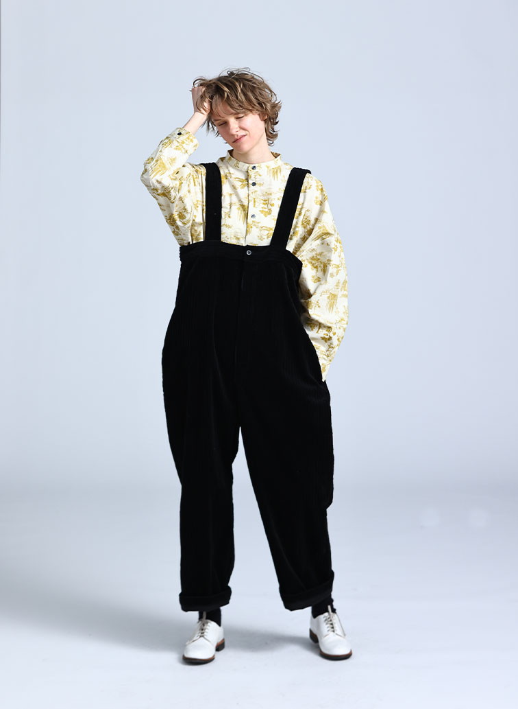 High rise brace trousers 詳細画像 Black 2