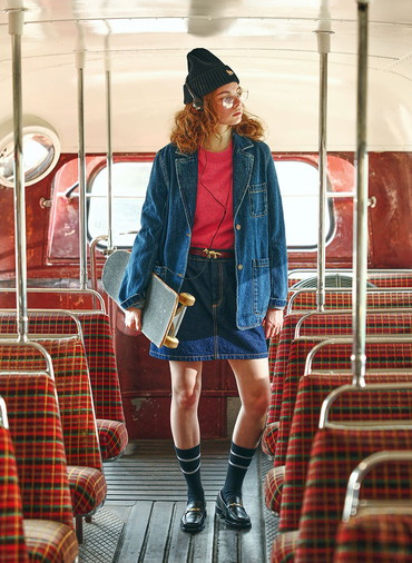 DENIM MINI SKIRT 詳細画像 Indigo 3