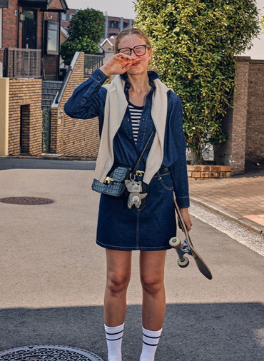 DENIM MINI SKIRT 詳細画像 Indigo 9