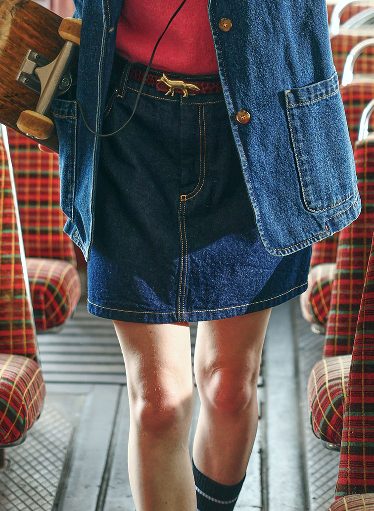 DENIM MINI SKIRT 詳細画像 Indigo 1